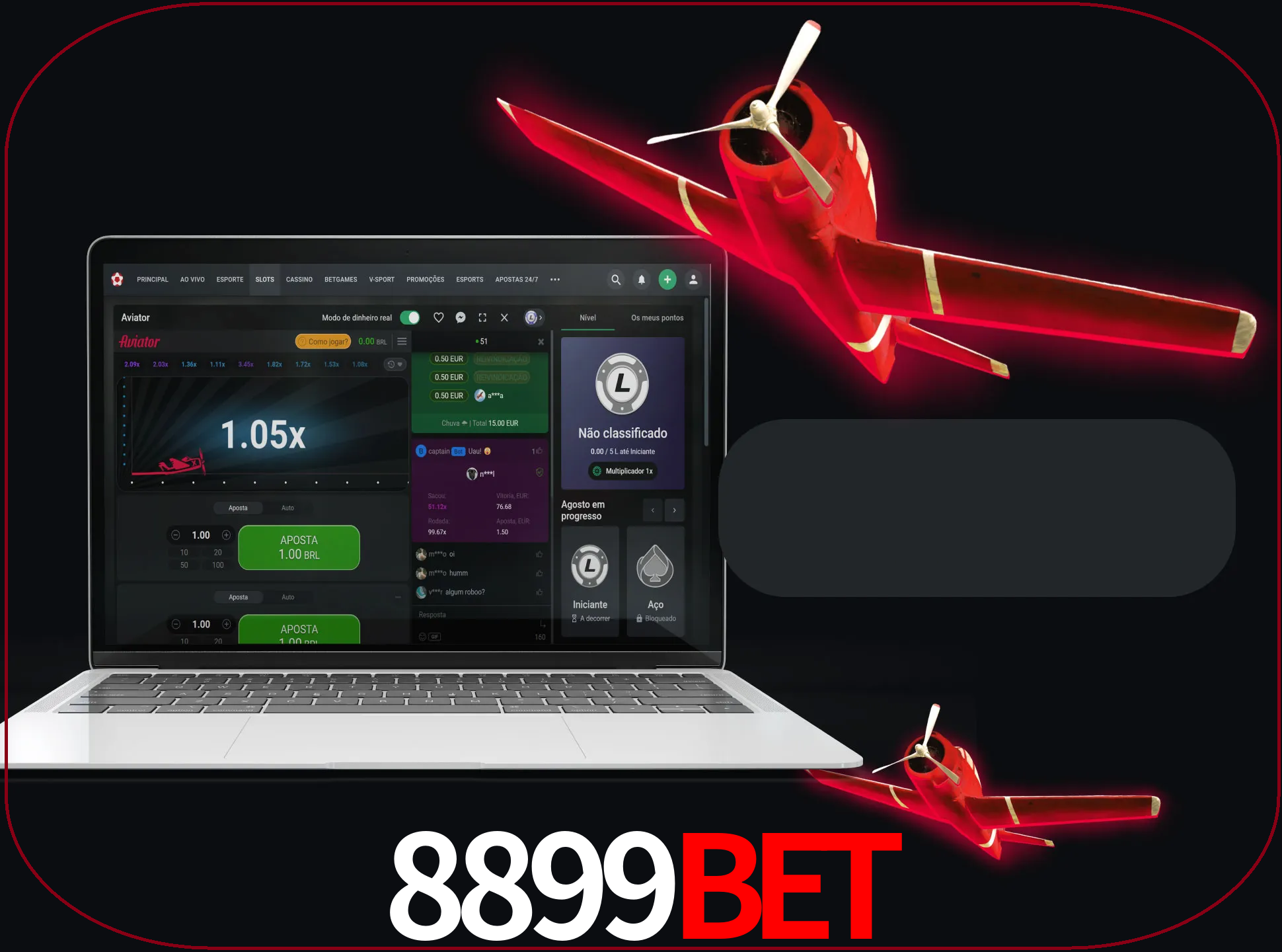 Observe o avião voando e as chances aumentando.