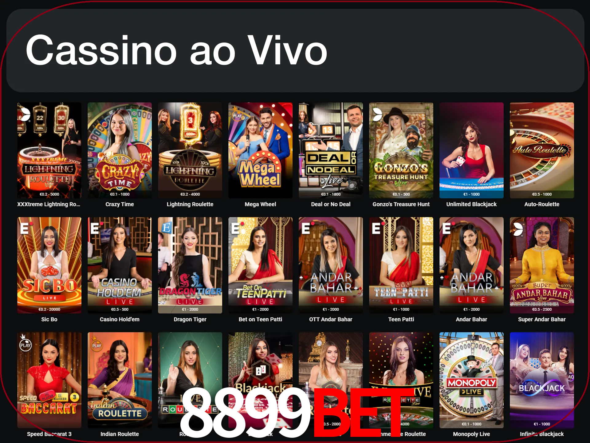 Jogue jogos de cassino com um verdadeiro dealer.