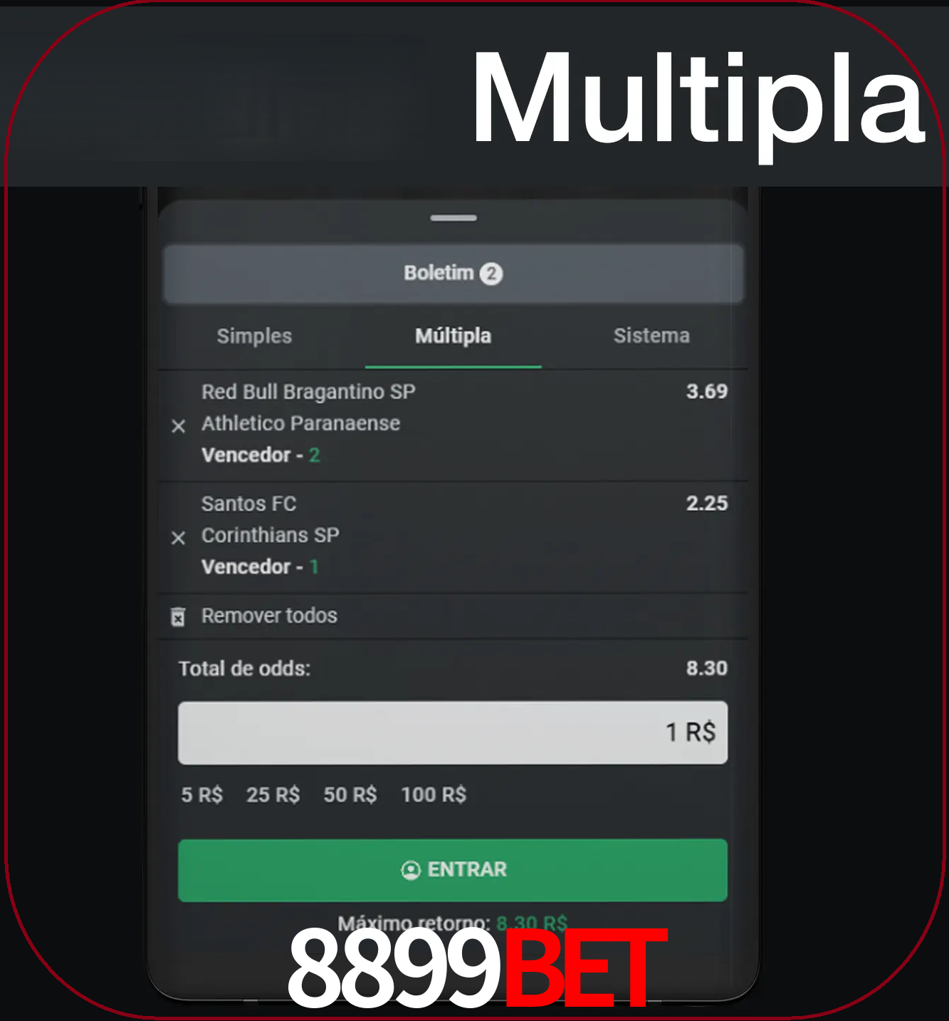 Faça apostas mais valiosas com mais de duas apostas.