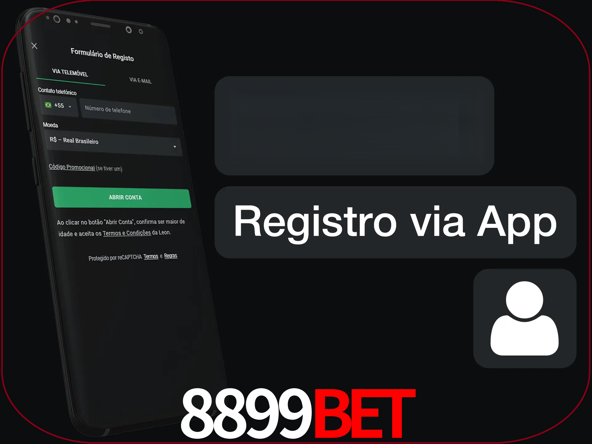 Registre-se com duas etapas usando o aplicativo.