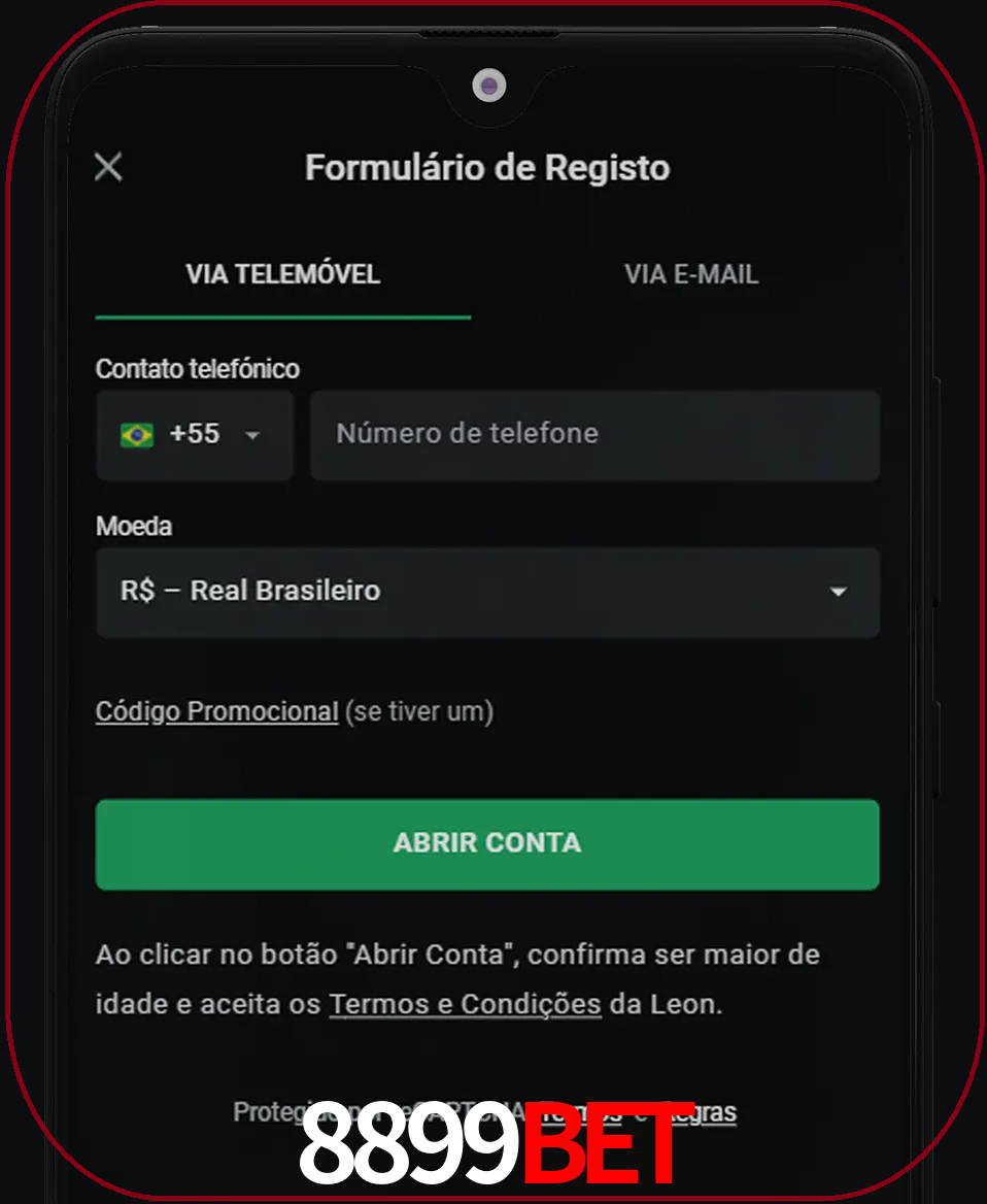 Abra o aplicativo e inicie o processo de registro.