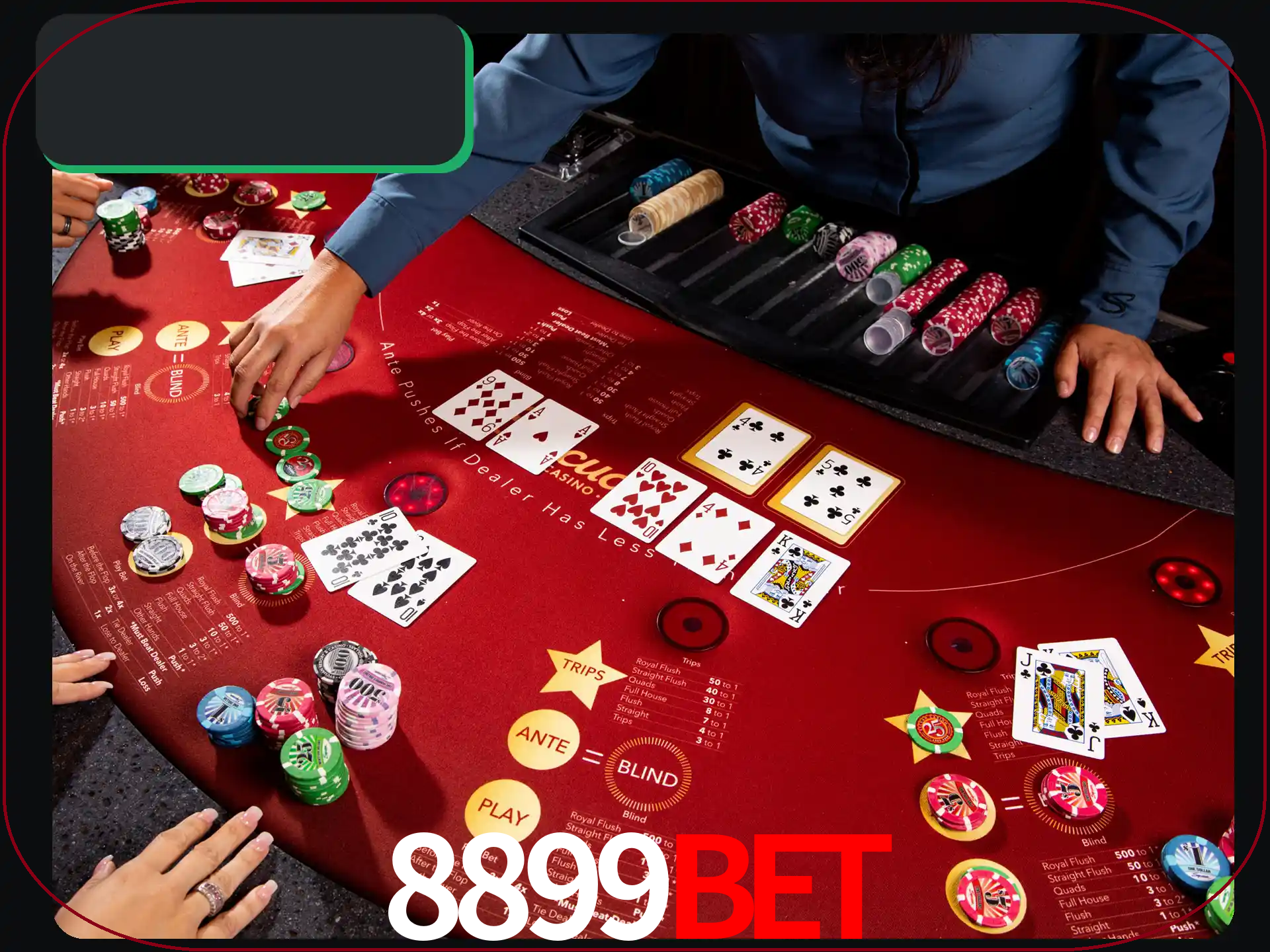 Jogue pôquer com pessoas reais em uma mesa.