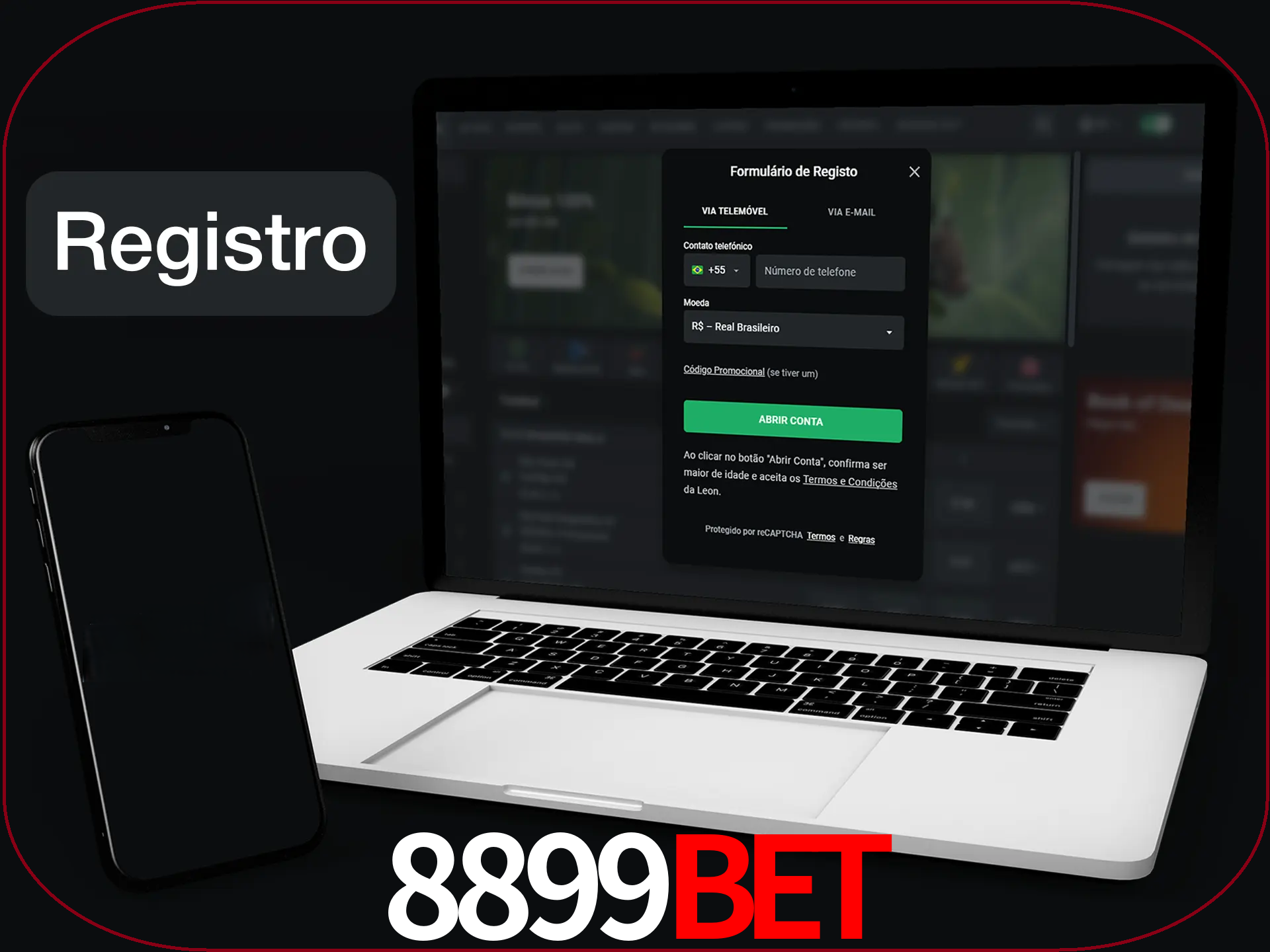 O registro na LeonBet é simples.