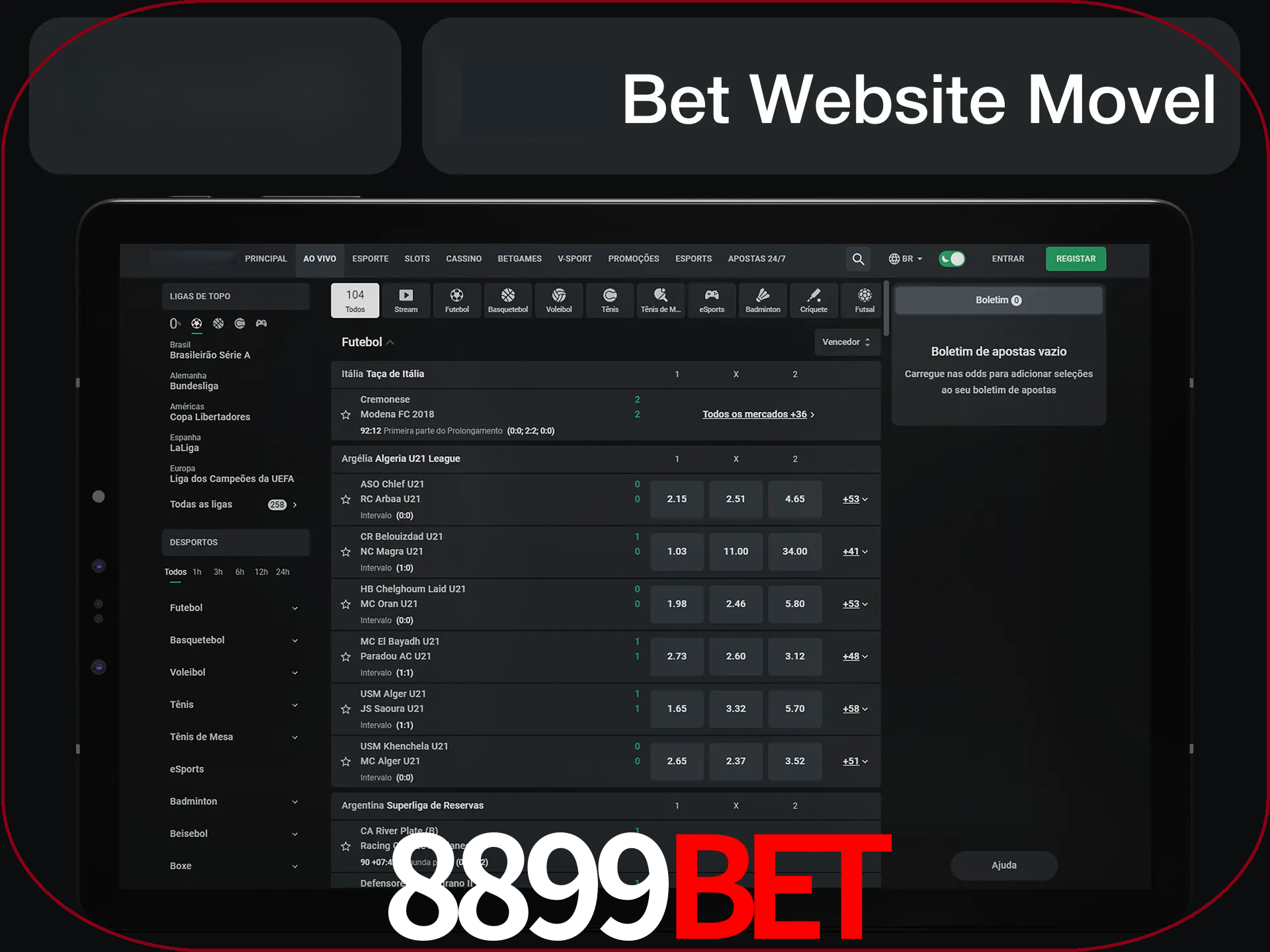 Use nosso website em qualquer dispositivo.
