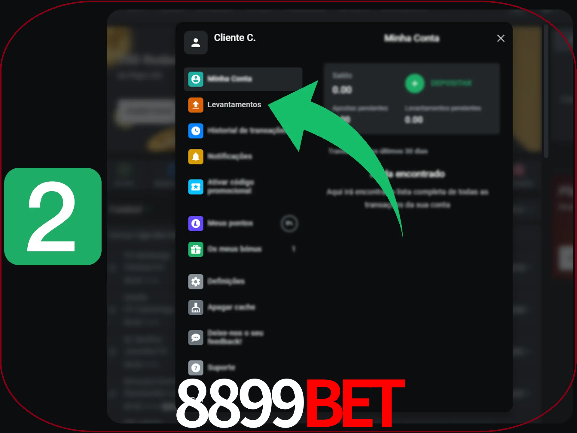 Entre na janela de perfil.